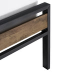 Lit plateforme en métal gris/noir avec panneaux en bois – Lit double et grand lit, 2 personnes