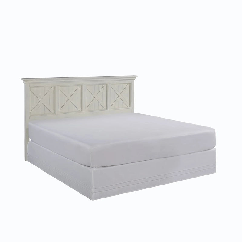 Tête de lit King style côtier blanc cassé – 1 personne