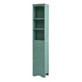 Armoire de salle de bain haute sur pied avec tiroir – Vert / Gris / Blanc / Noir, assemblage par 1 personne