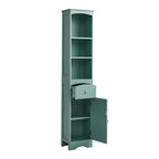 Armoire de salle de bain haute sur pied avec tiroir – Vert / Gris / Blanc / Noir, assemblage par 1 personne