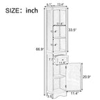 Armoire de salle de bain haute sur pied avec tiroir – Vert / Gris / Blanc / Noir, assemblage par 1 personne