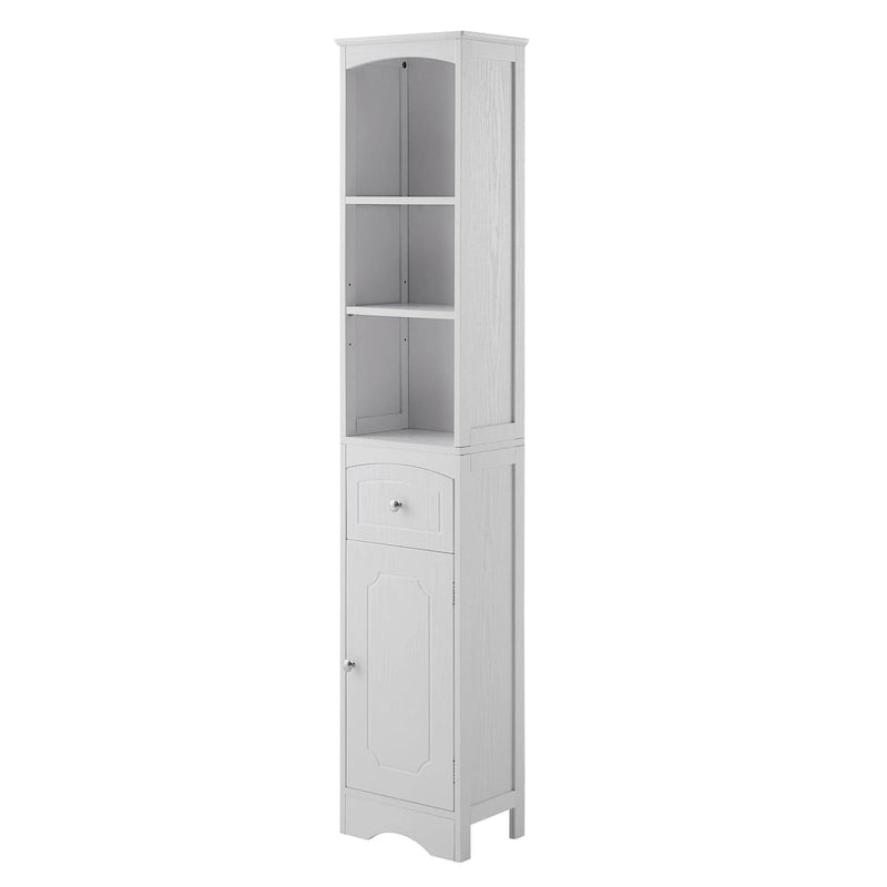 Armoire de salle de bain haute sur pied avec tiroir – Vert / Gris / Blanc / Noir, assemblage par 1 personne