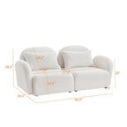 Canapé deux places en velours blanc Teddy