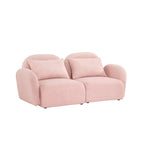Canapé deux places en velours blanc Teddy