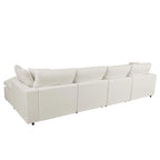 Canapé d'angle moderne en U avec 2 méridiennes et poufs amovibles, 6 places