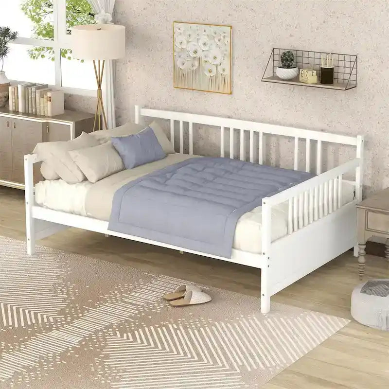 Lit de repos double avec rangement Espresso/blanc pour 1 personne