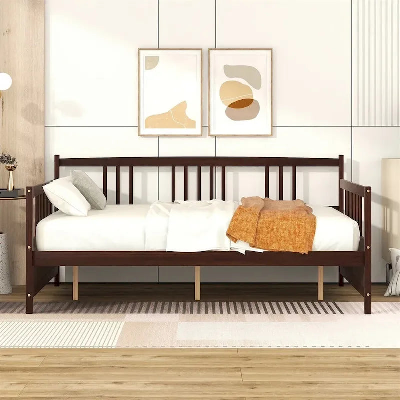 Lit de repos double avec rangement Espresso/blanc pour 1 personne