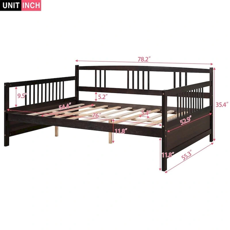 Lit de repos double avec rangement Espresso/blanc pour 1 personne