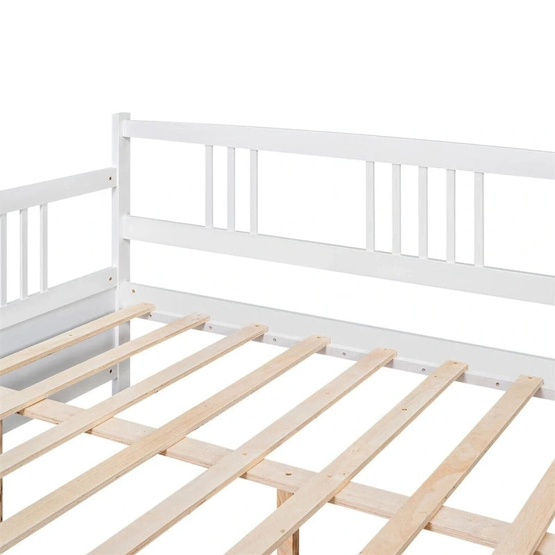 Lit de repos double avec rangement Espresso/blanc pour 1 personne