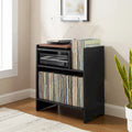 Meuble tourne-disque noir/marron, style moderne