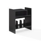 Meuble tourne-disque noir/marron, style moderne