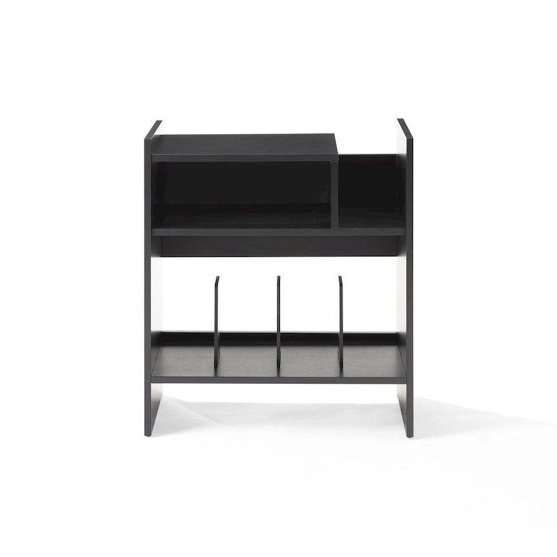 Meuble tourne-disque noir/marron, style moderne