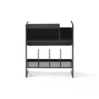 Meuble tourne-disque noir/marron, style moderne
