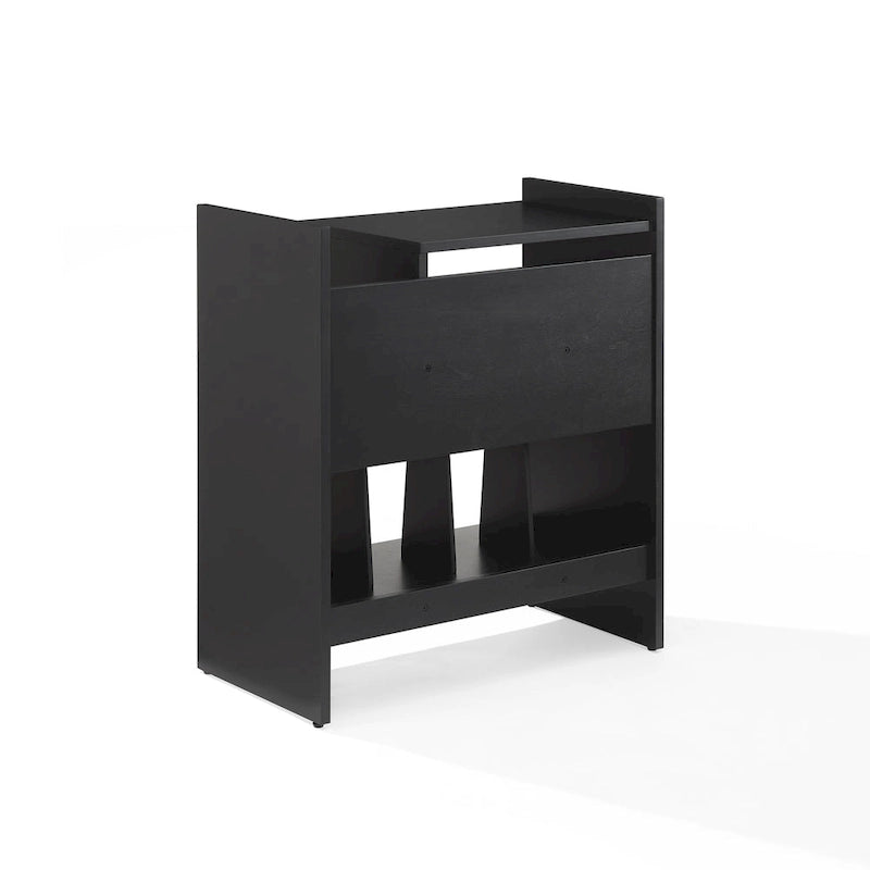 Meuble tourne-disque noir/marron, style moderne