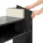 Meuble tourne-disque noir/marron, style moderne