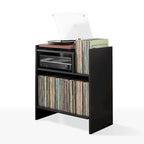 Meuble tourne-disque noir/marron, style moderne