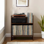Meuble tourne-disque noir/marron, style moderne