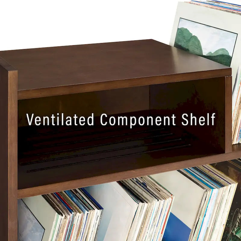 Meuble tourne-disque noir/marron, style moderne