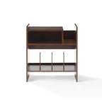 Meuble tourne-disque noir/marron, style moderne