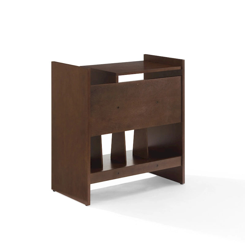 Meuble tourne-disque noir/marron, style moderne