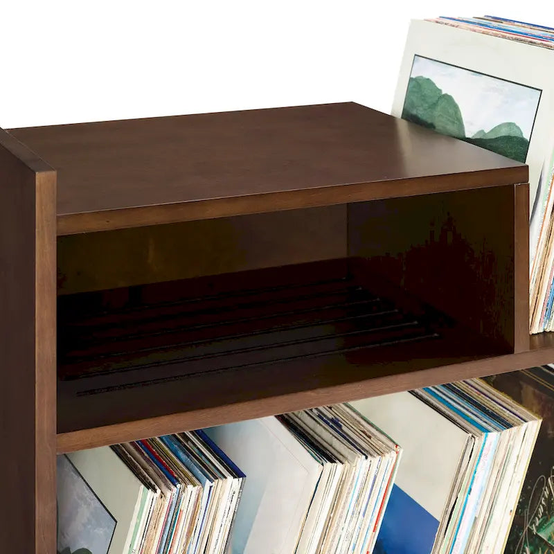 Meuble tourne-disque noir/marron, style moderne