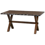 Ensemble de salle à manger en noyer massif avec banc, 6 places