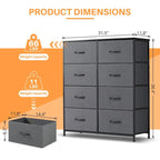 Étagère de rangement à 8 compartiments, beige/noir, cadre métallique, assemblage par 1 personne