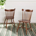 Chaise de salle à manger Windsor Walnut Spindleback, lot de 2