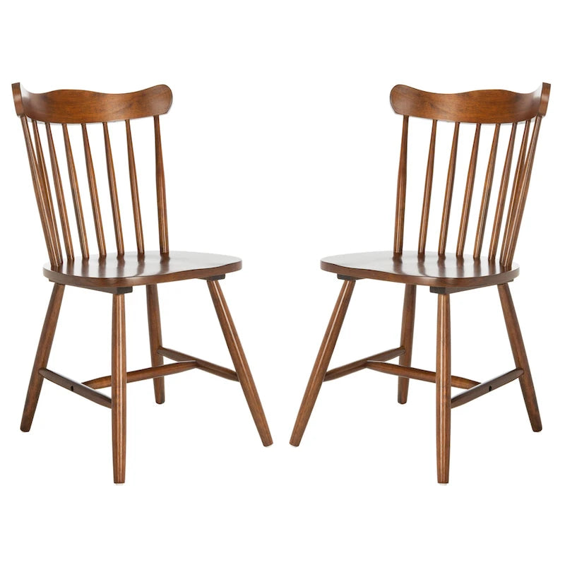 Chaise de salle à manger Windsor Walnut Spindleback, lot de 2