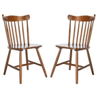 Chaise de salle à manger Windsor Walnut Spindleback, lot de 2