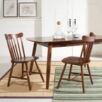 Chaise de salle à manger Windsor Walnut Spindleback, lot de 2