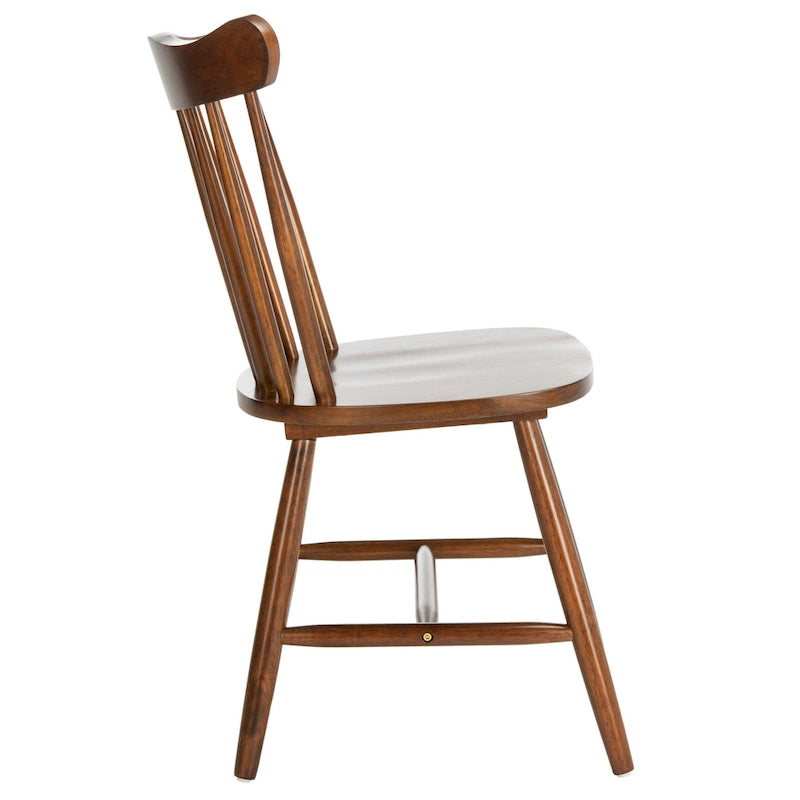 Chaise de salle à manger Windsor Walnut Spindleback, lot de 2