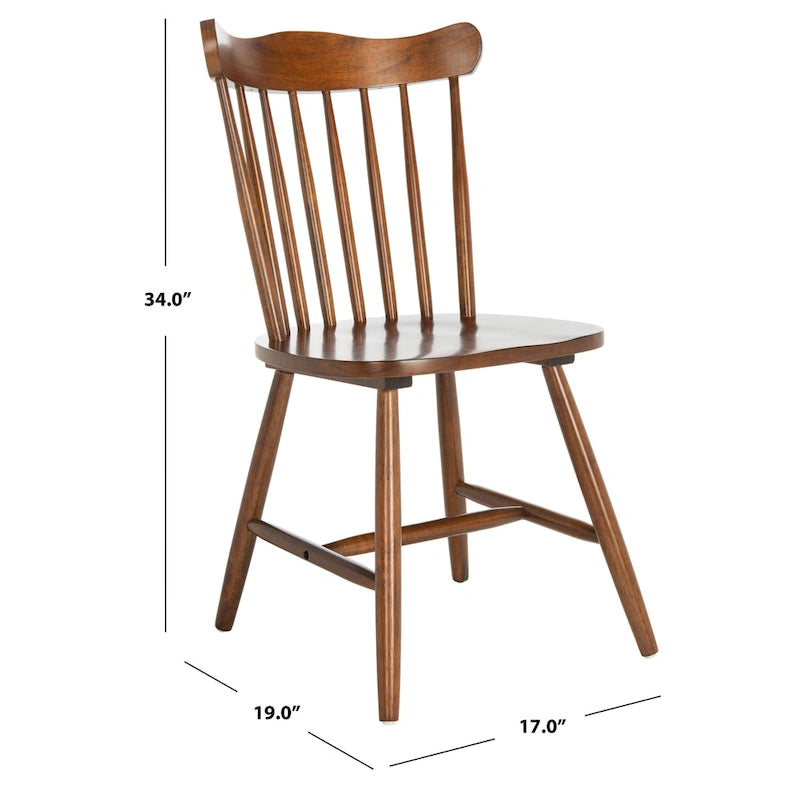 Chaise de salle à manger Windsor Walnut Spindleback, lot de 2
