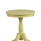 Table d'appoint ronde jaune, style traditionnel, 1 personne