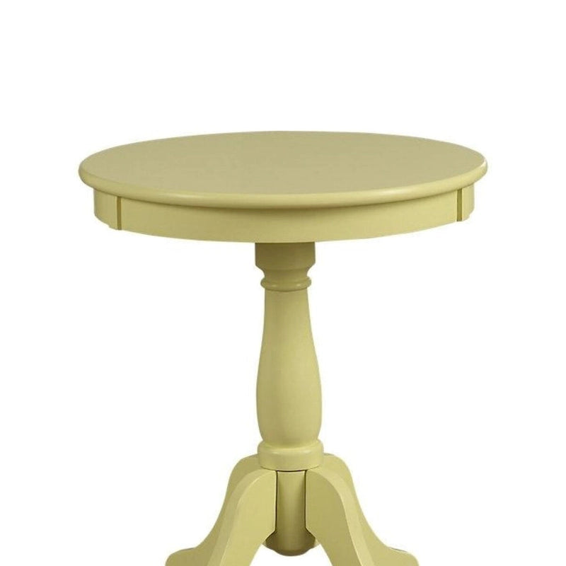 Table d'appoint ronde jaune, style traditionnel, 1 personne