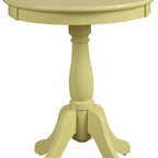 Table d'appoint ronde jaune, style traditionnel, 1 personne