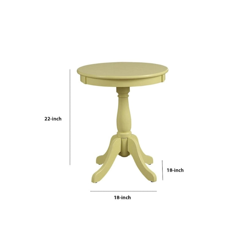 Table d'appoint ronde jaune, style traditionnel, 1 personne