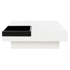 Table basse blanc/noir de style Mid-Century avec plateau amovible