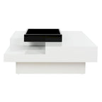 Table basse blanc/noir de style Mid-Century avec plateau amovible