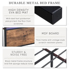 Lit plateforme en métal à LED RVB avec tête de lit de rangement et 2 tiroirs, pour 2
