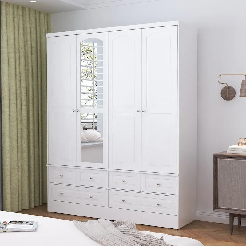 Armoire double miroir blanche, 2 personnes
