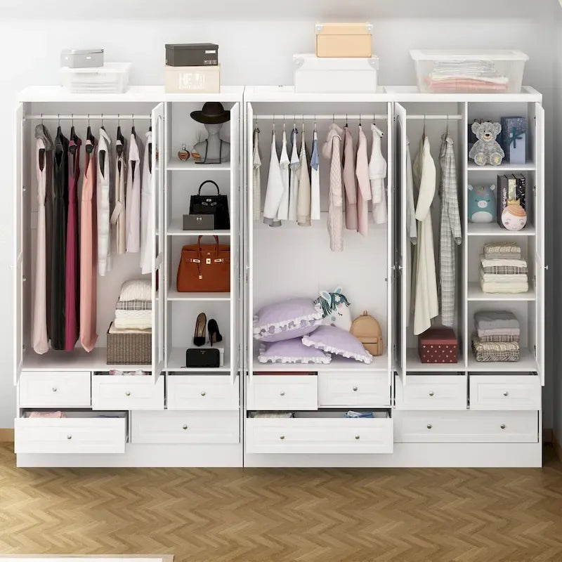 Armoire double miroir blanche, 2 personnes
