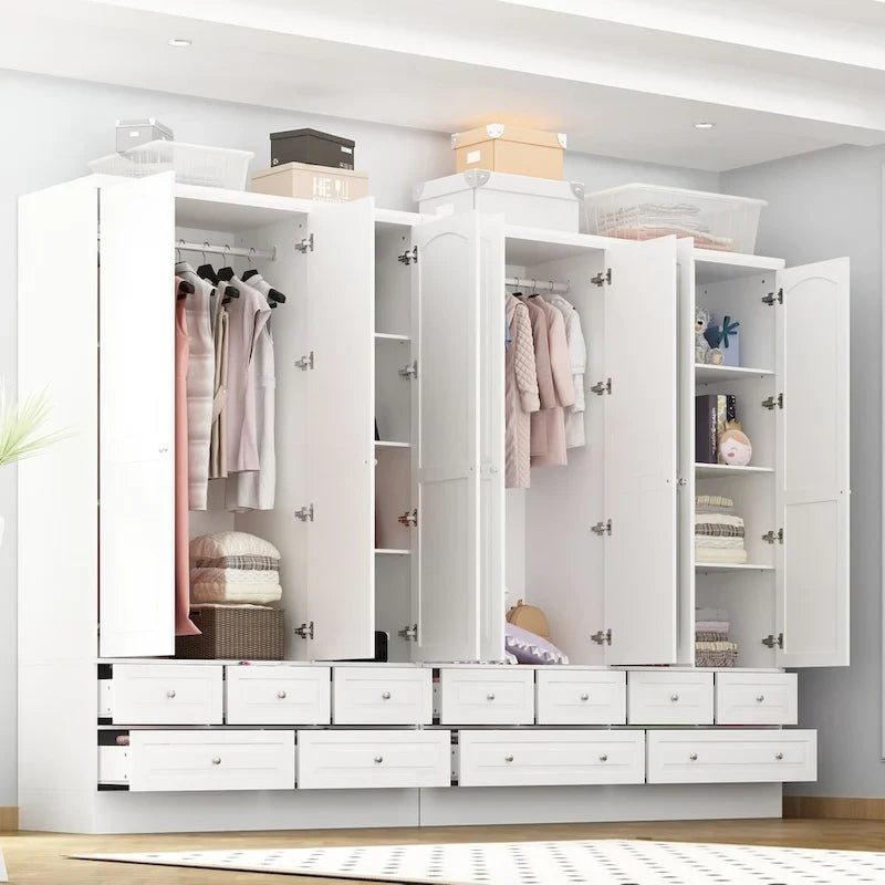 Armoire double miroir blanche, 2 personnes