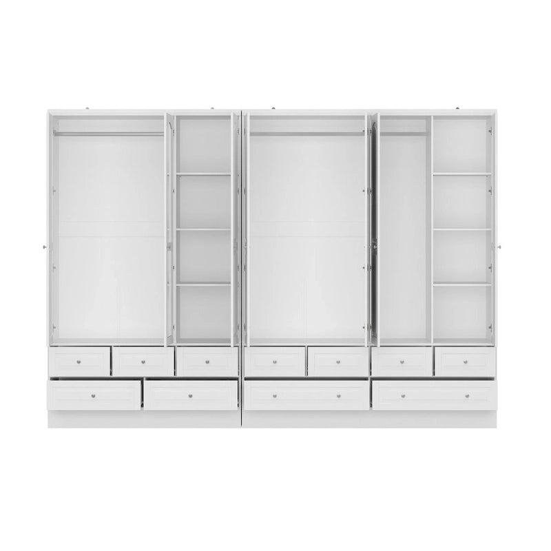 Armoire double miroir blanche, 2 personnes