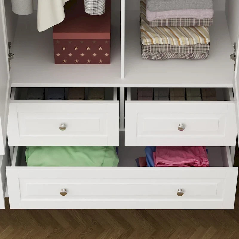 Armoire double miroir blanche, 2 personnes