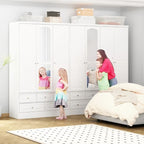 Armoire double miroir blanche, 2 personnes