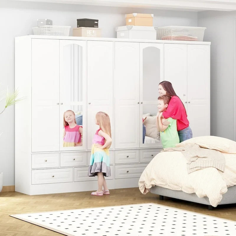 Armoire double miroir blanche, 2 personnes