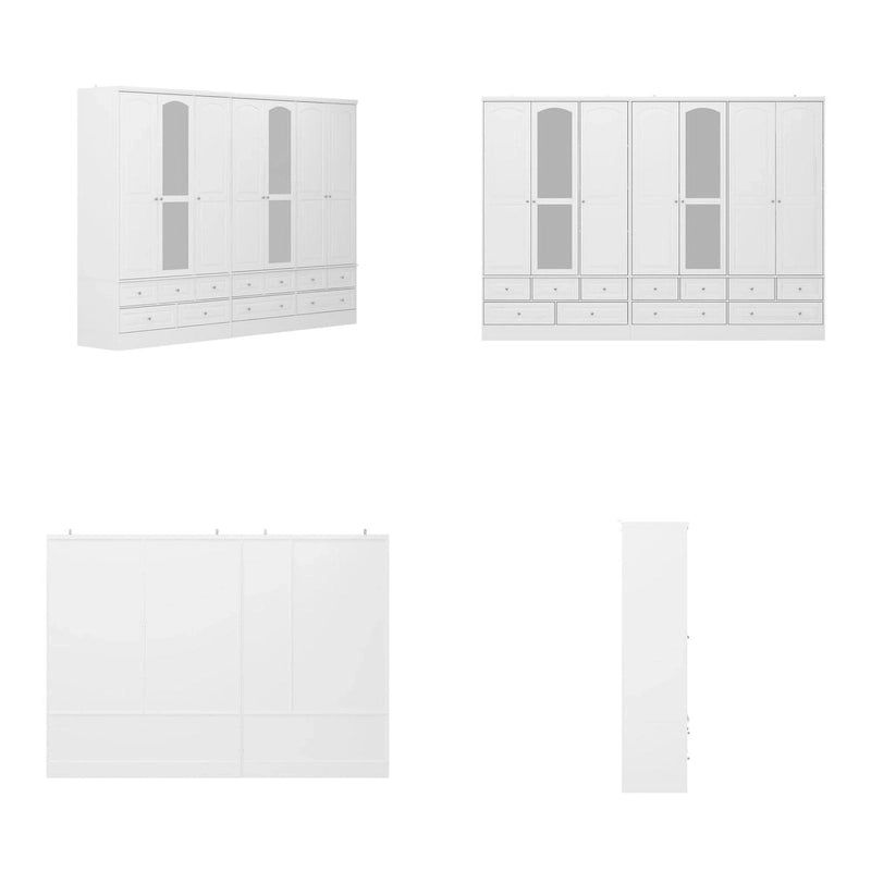 Armoire double miroir blanche, 2 personnes