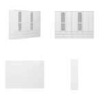 Armoire double miroir blanche, 2 personnes