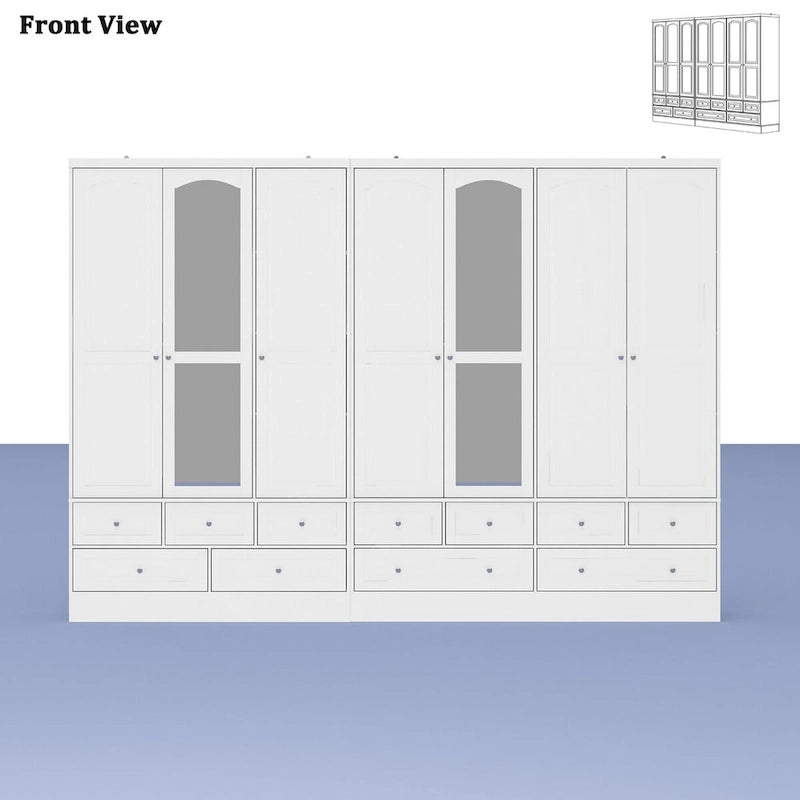 Armoire double miroir blanche, 2 personnes